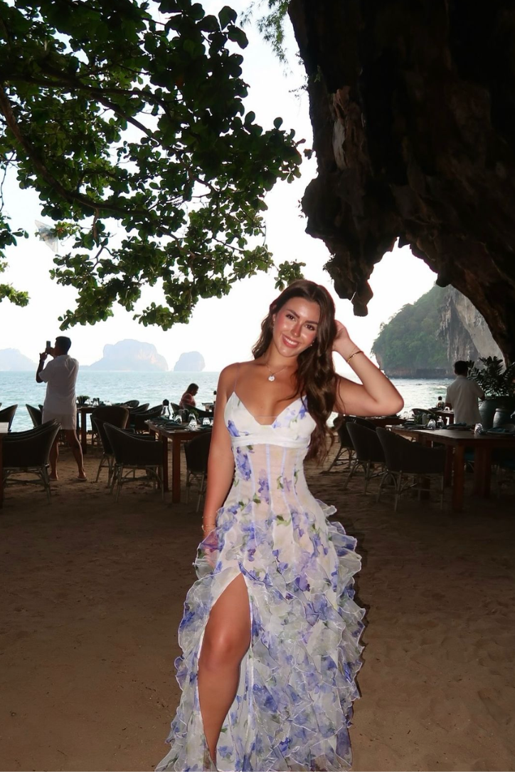 Élina – Ruffle Strap Floral Maxi