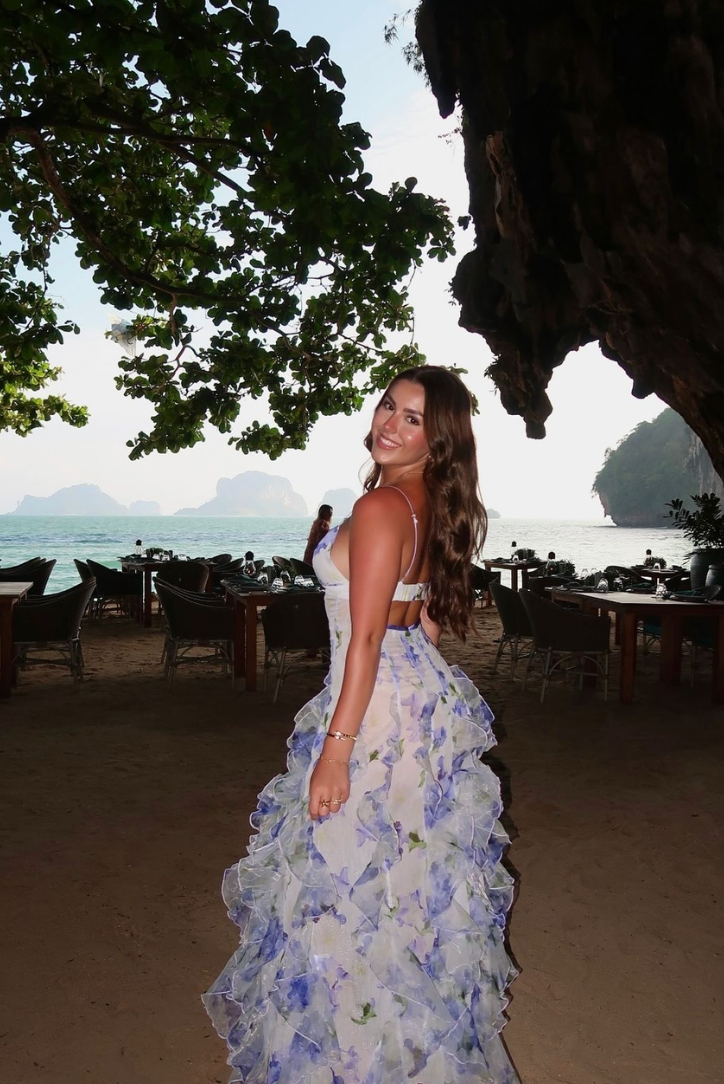 Élina – Ruffle Strap Floral Maxi