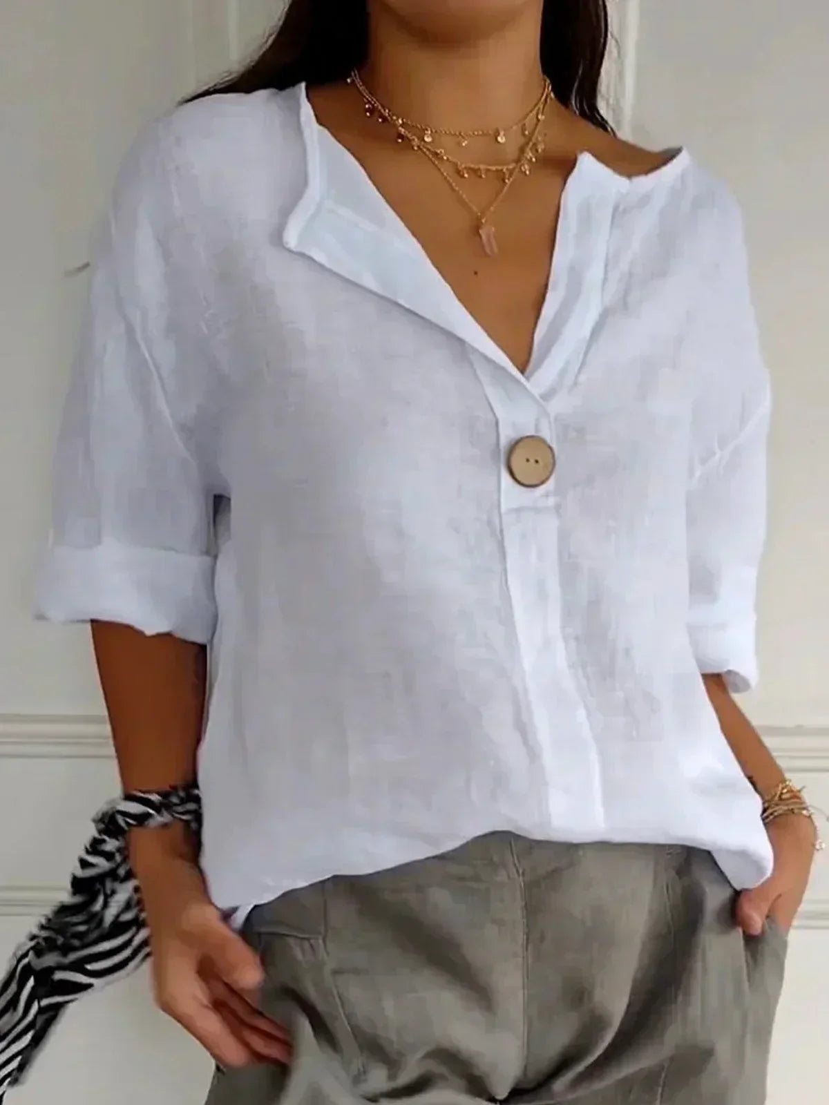 Lexa™ | Relaxed V-Neck Blouse