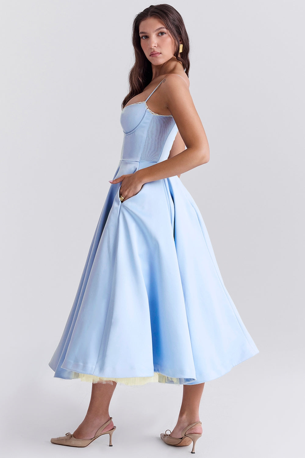 Éliane – Duchess Satin Midi Gown