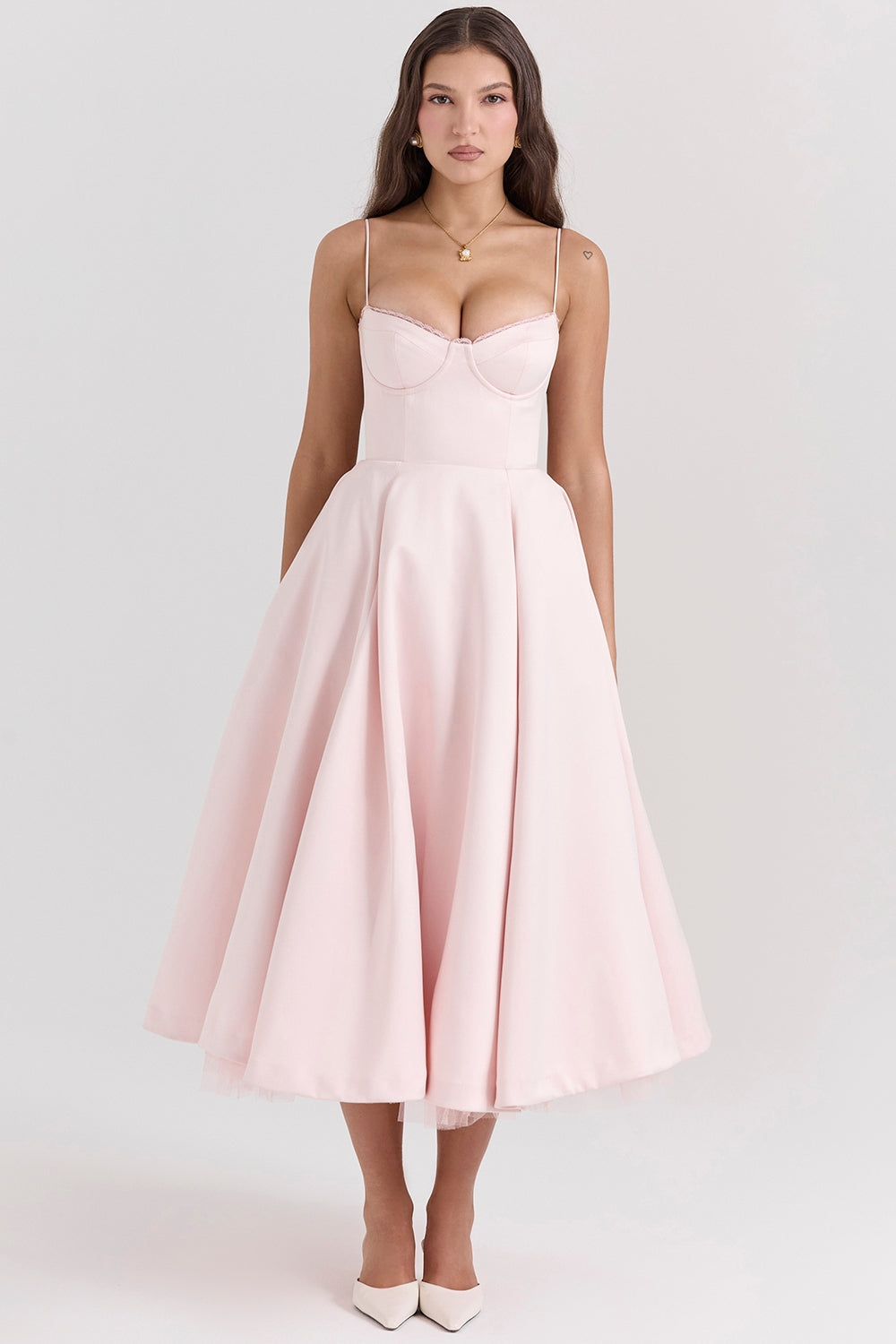 Éliane – Duchess Satin Midi Gown
