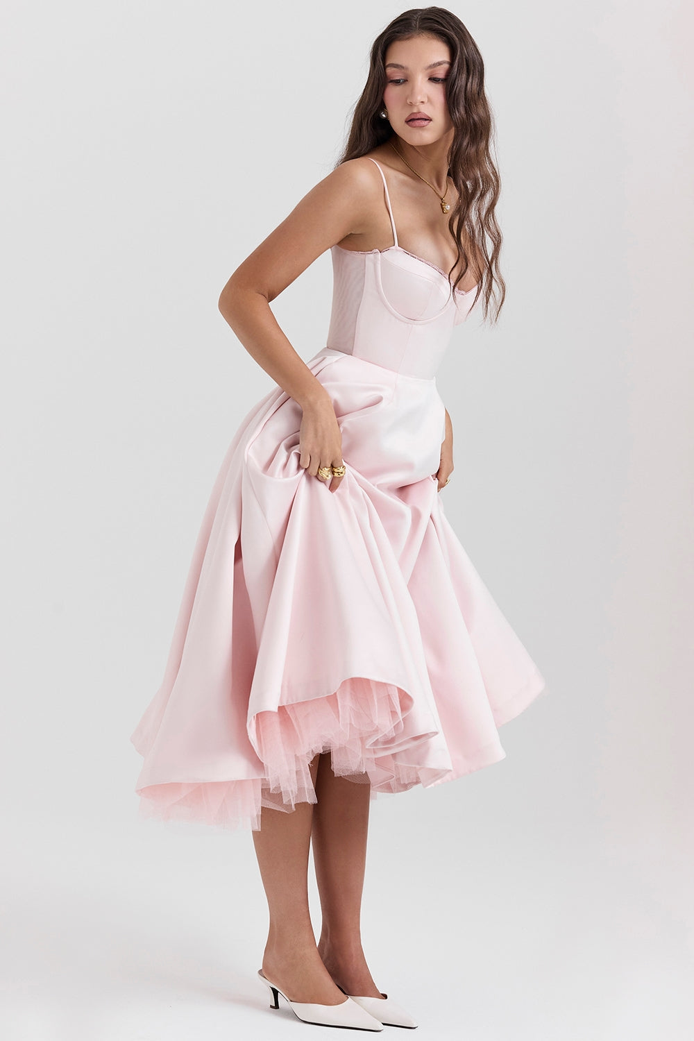 Éliane – Duchess Satin Midi Gown