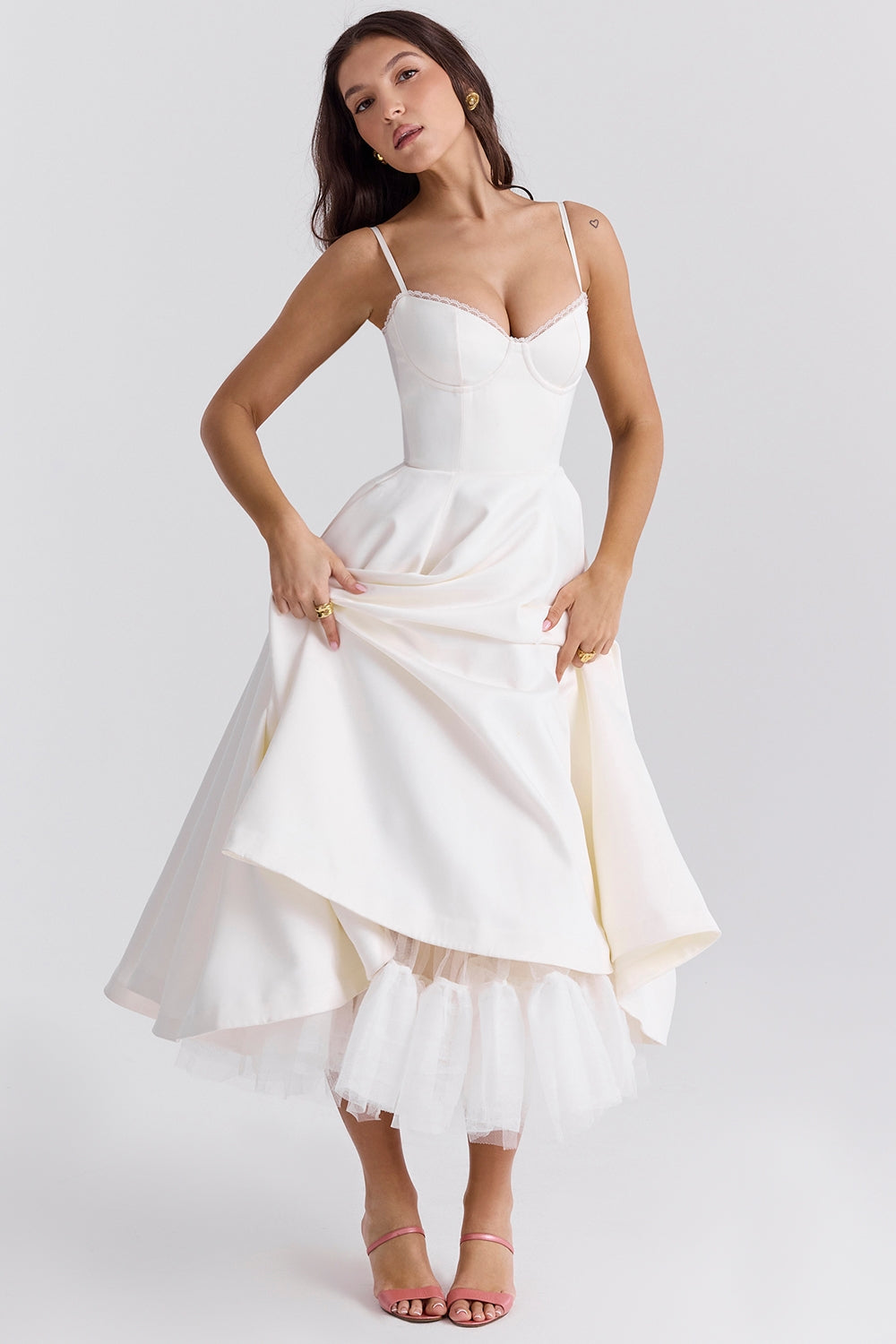 Éliane – Duchess Satin Midi Gown
