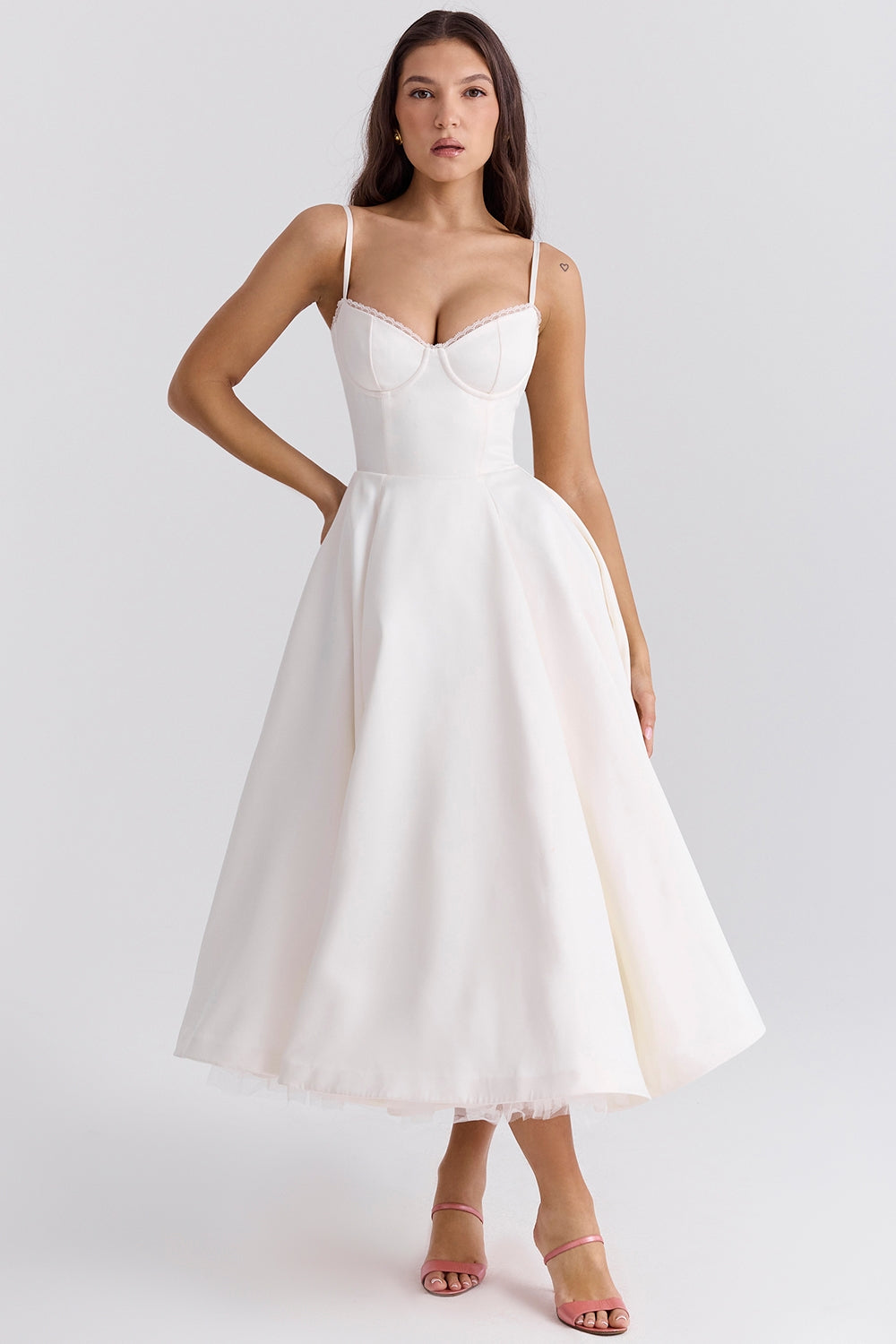 Éliane – Duchess Satin Midi Gown