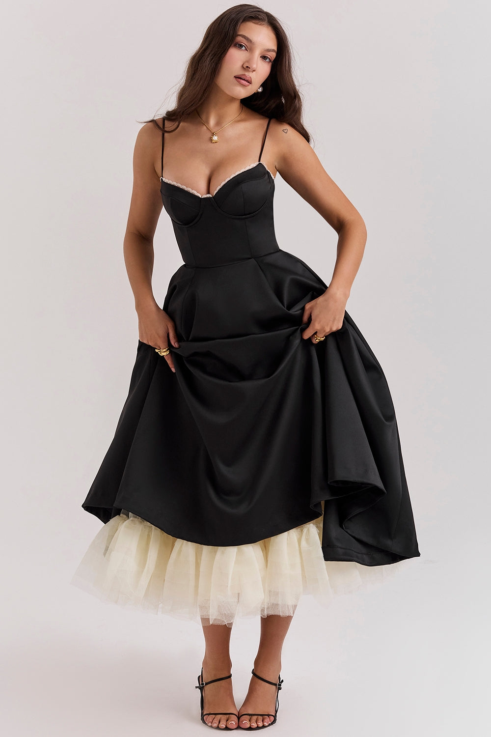 Éliane – Duchess Satin Midi Gown