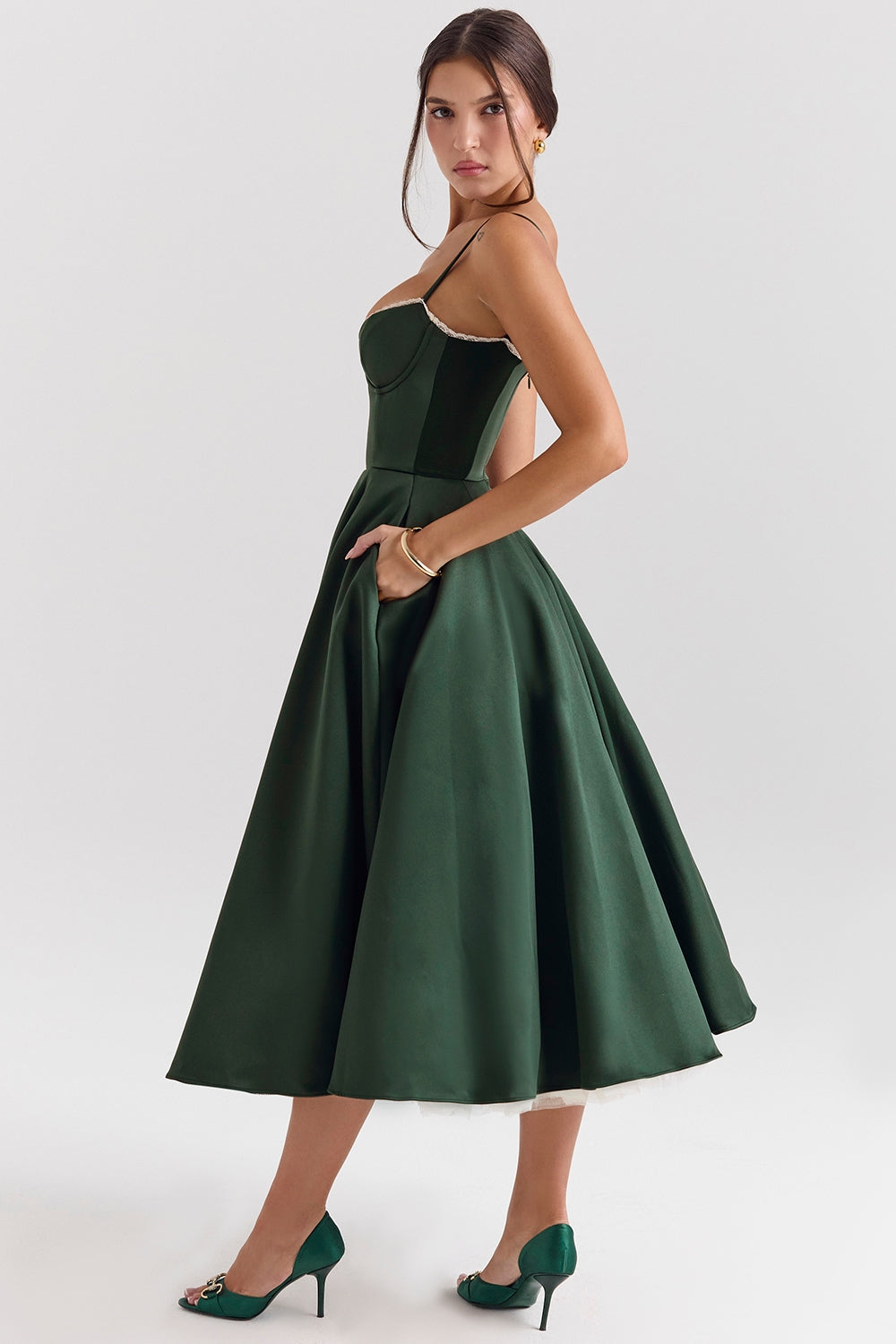 Éliane – Duchess Satin Midi Gown