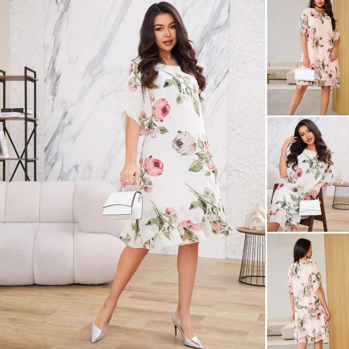 FloraMuse  – Blush Breeze Petal Dress